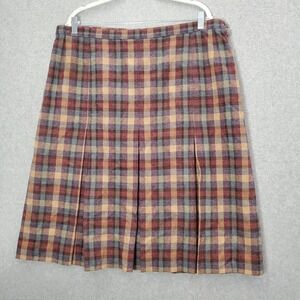 Pendleton Multicolor Plaid Midi Skirt - Rust, Tan & Blue